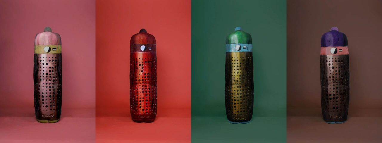 OKAPA × Johannes Stötter — body paint masterwork concealing a luxury water bottle