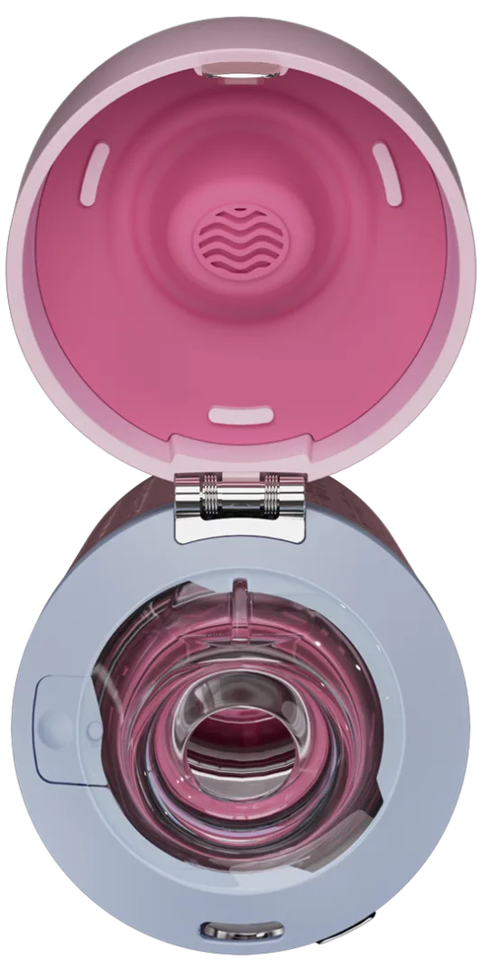 Water pouring from OKAPA bottle