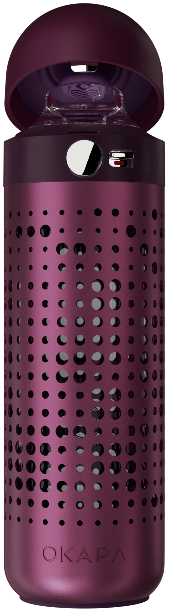 OKAPA water bottle with cap open