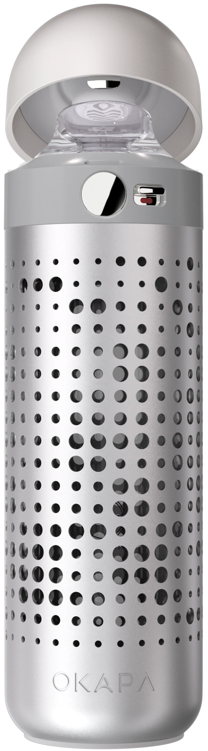 OKAPA water bottle with cap open